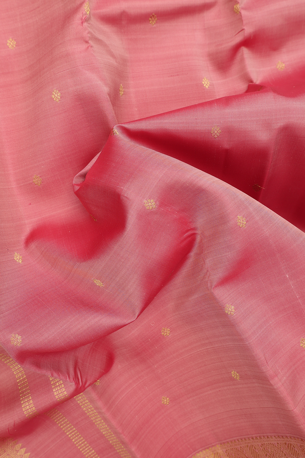 Kanchipuram Silk Saree In Dual Tone With Floral Buttas