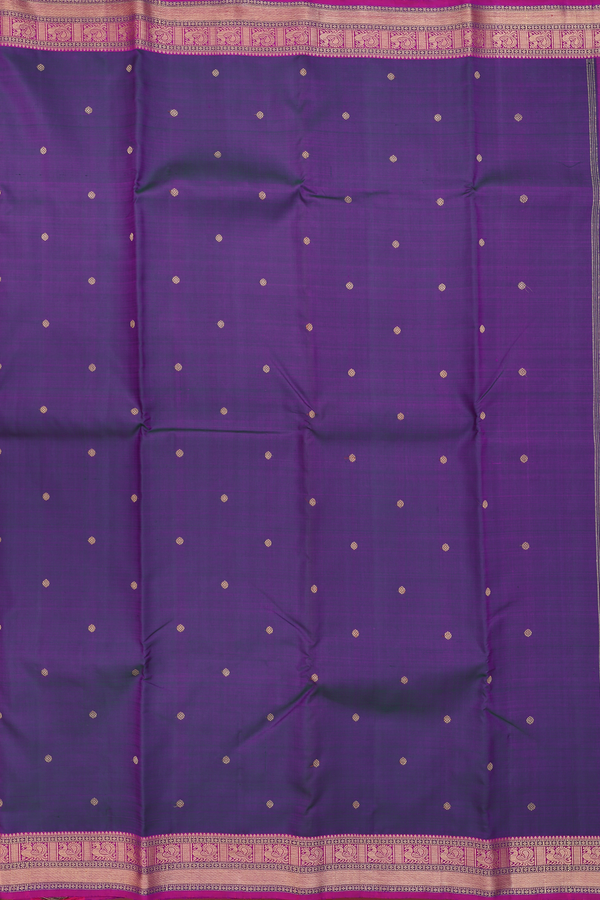 Kanchipuram Silk Saree In Dual Tone With Floral Buttis