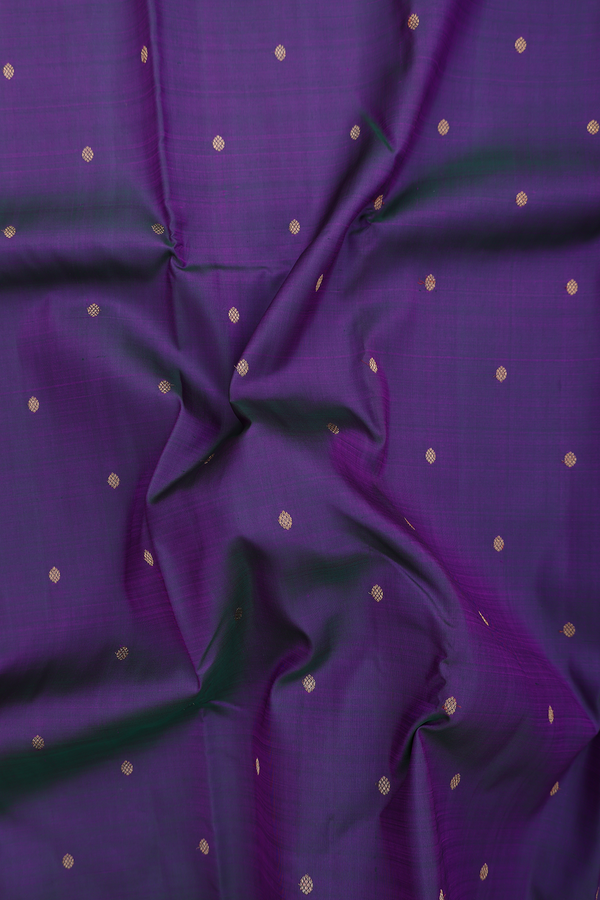 Kanchipuram Silk Saree In Dual Tone With Floral Buttis