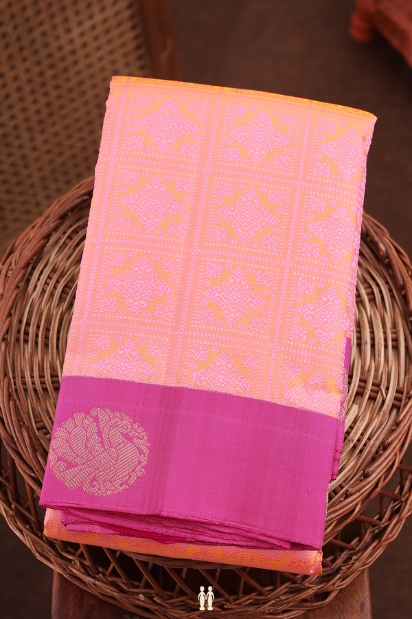 Kanchipuram Silk Saree In Dual Tone With Jacquard Pattern