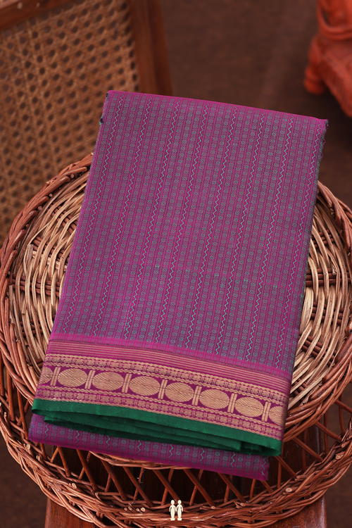 Kanchipuram Silk Saree In Dual Tone With Jacquard Pattern