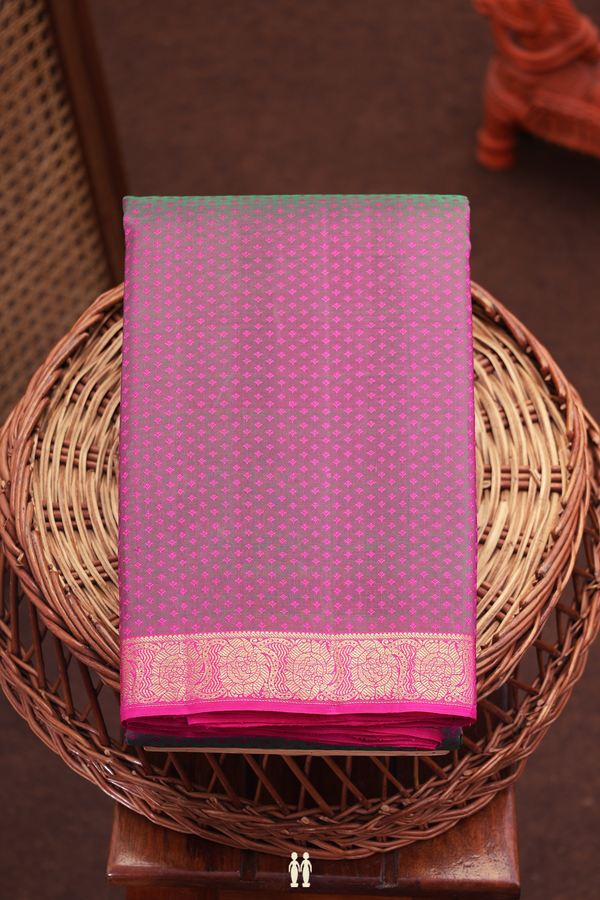 Kanchipuram Silk Saree In Dual Tone With Jacquard Pattern