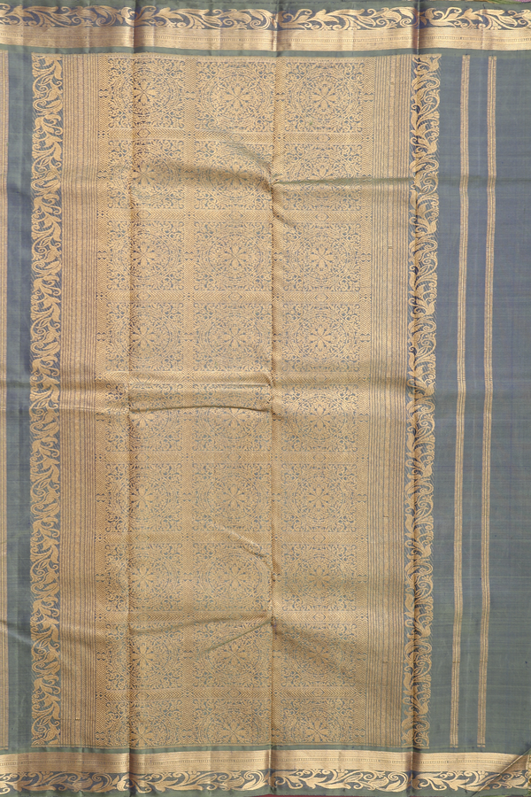 Kanchipuram Silk Saree In Dual Tone With Jacquard Pattern