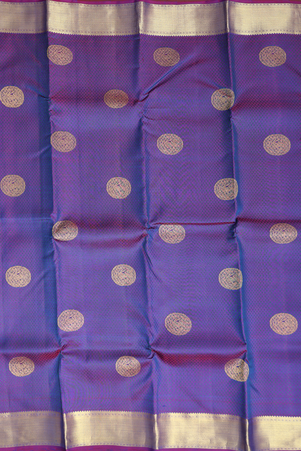 Kanchipuram Silk Saree In Dual Tone With Jacquard Pattern
