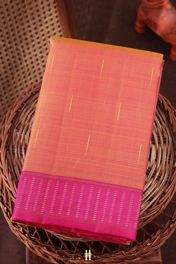 Kanchipuram Silk Saree In Dual Tone With Malli Moggu Buttas