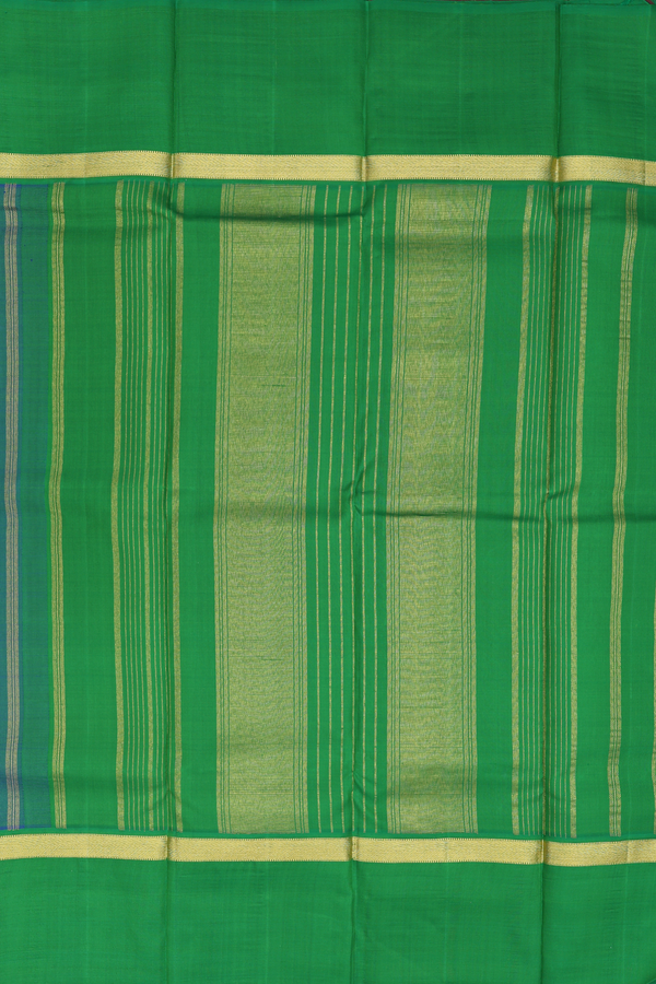 Kanchipuram Silk Saree In Dual Tone With Malli Moggu Buttas