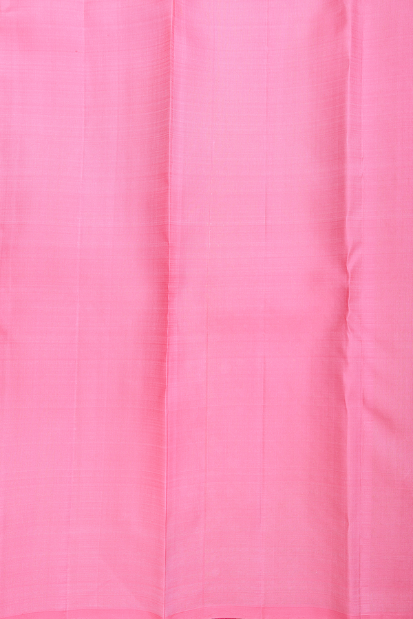 Kanchipuram Silk Saree In Coral Pink With Parrot Design