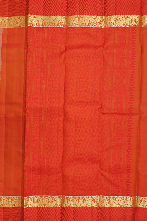 Kanchipuram Silk Saree In Dual Tone With Peacock Border