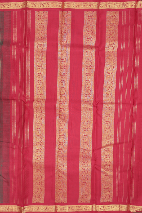 Kanchipuram Silk Saree In Blue With Peacock Border