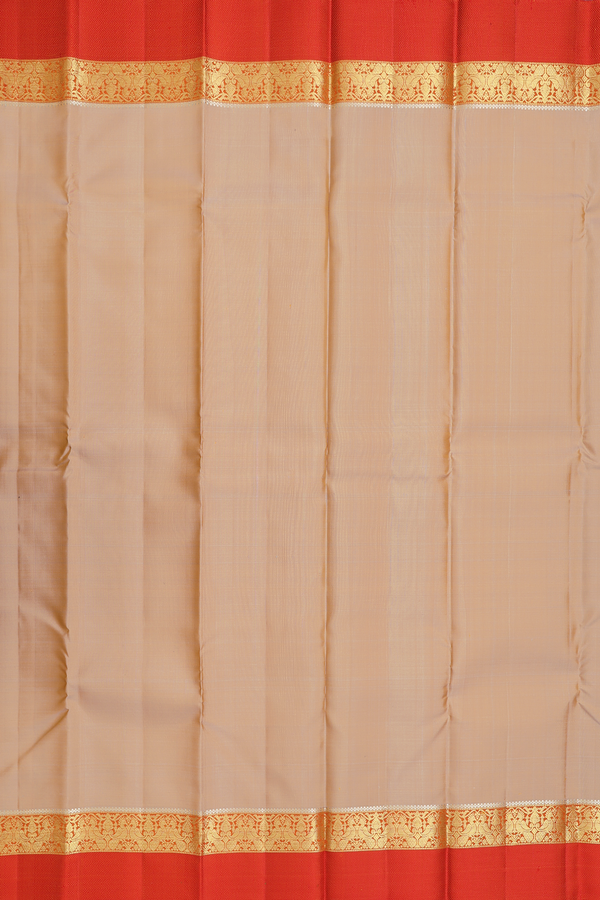 Kanchipuram Silk Saree In Dual Tone With Peacock Border