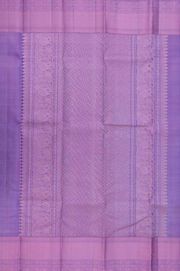 Kanchipuram Silk Saree In Dual Tone With Peacock Buttas