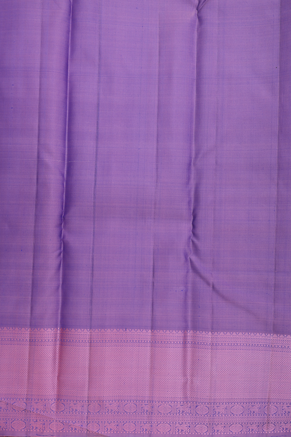 Kanchipuram Silk Saree In Dual Tone With Peacock Buttas