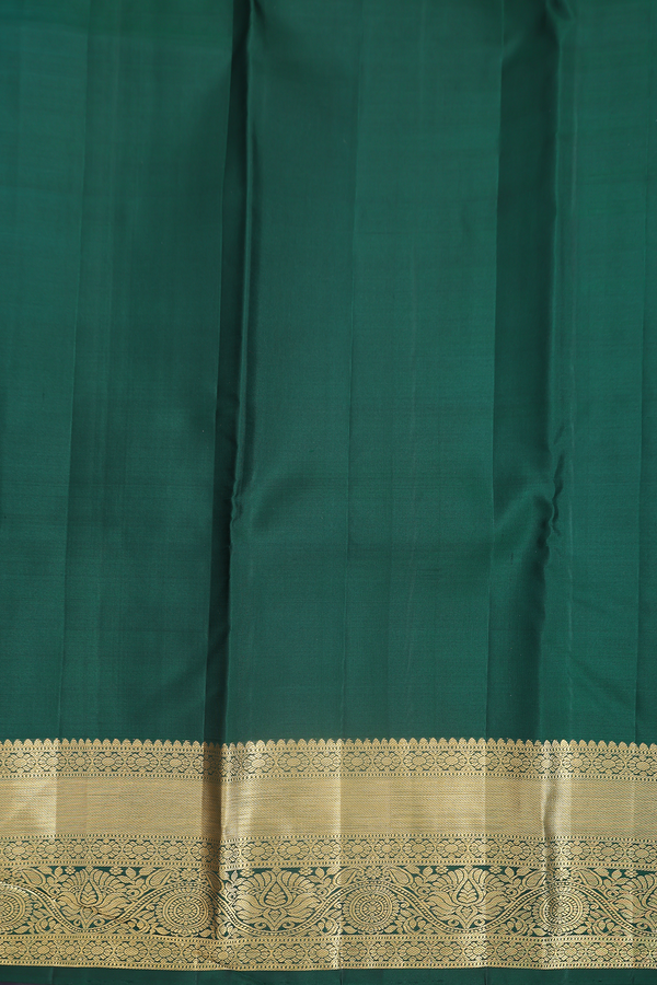 Kanchipuram Silk Saree In Dual Tone With Peacock Motifs