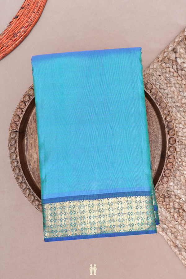Kanchipuram Silk Saree In Dual Tone With Rudraksh Border