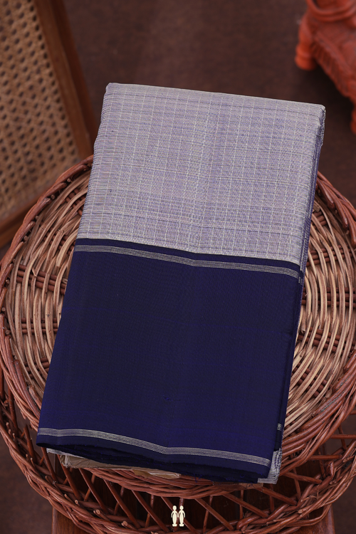 Kanchipuram Silk Saree In Dual Tone With Stripes Design