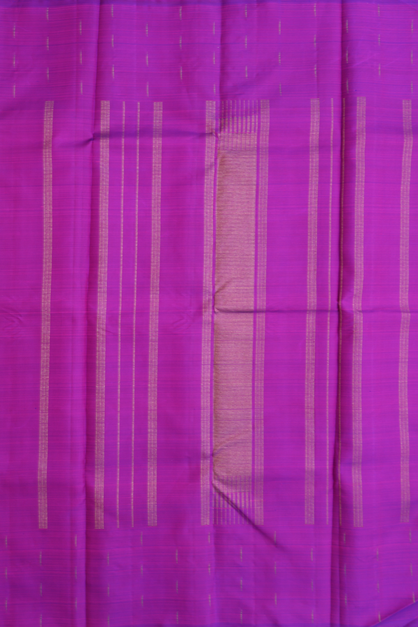 Kanchipuram Silk Saree In Dual Tone With Stripes Design