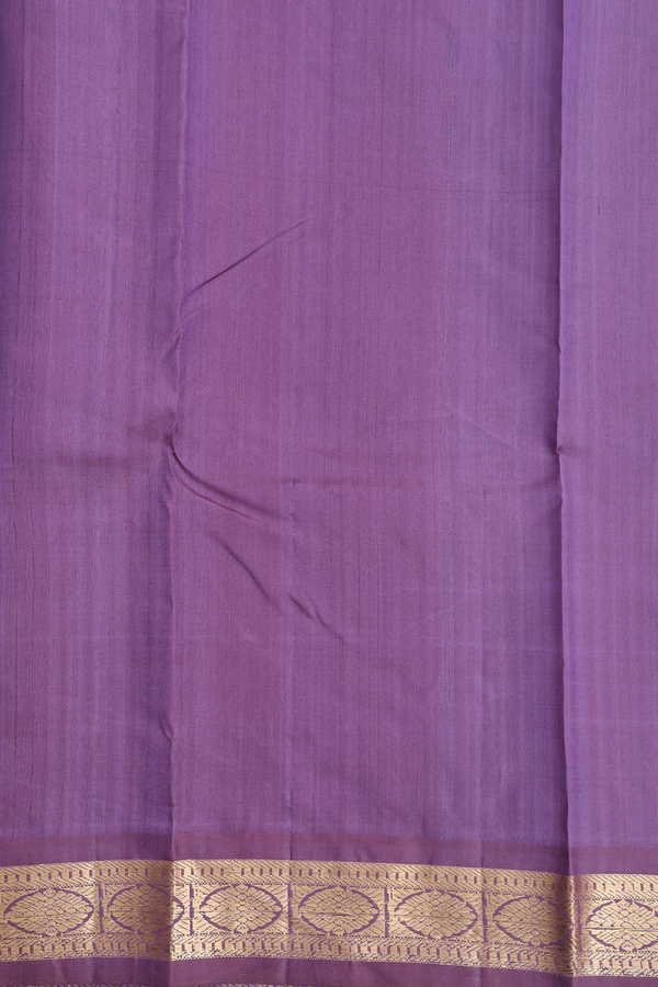 Kanchipuram Silk Saree In Dual Tone With Stripes Design