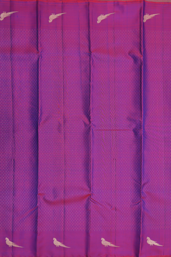 Kanchipuram Silk Saree In Dual Tone With Stripes Design