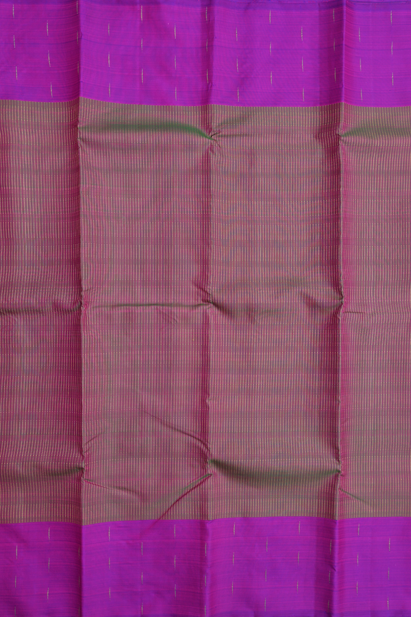 Kanchipuram Silk Saree In Dual Tone With Stripes Design