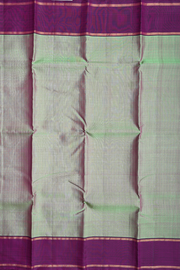 Kanchipuram Silk Saree In Dual Tone With Stripes Design