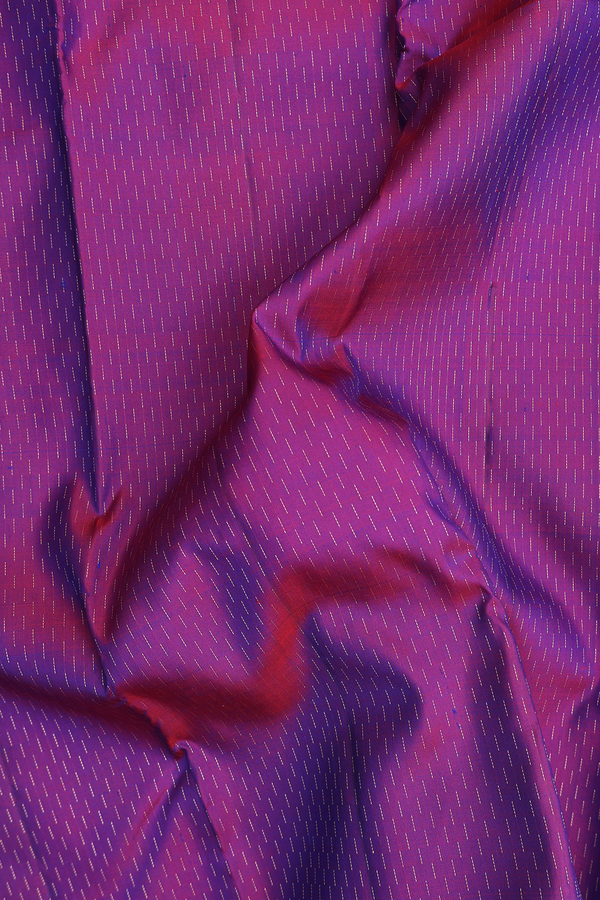 Kanchipuram Silk Saree In Dual Tone With Stripes Design