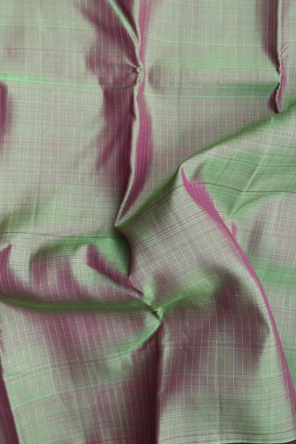 Kanchipuram Silk Saree In Dual Tone With Stripes Design