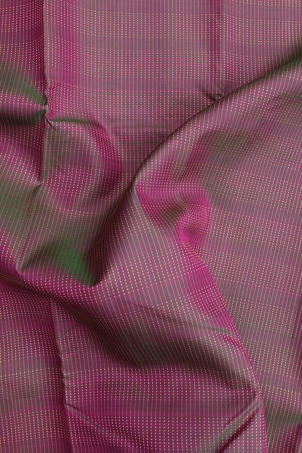 Kanchipuram Silk Saree In Dual Tone With Stripes Design