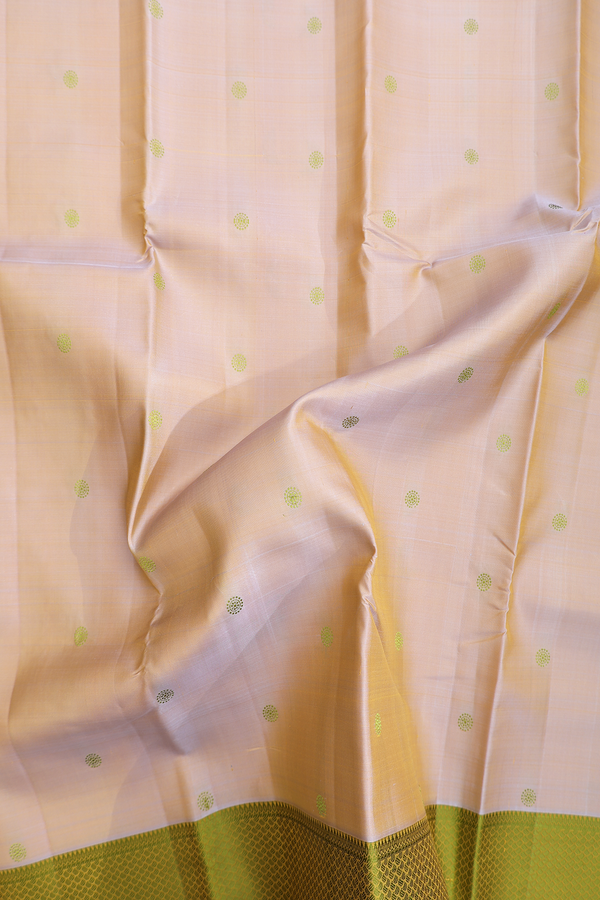 Kanchipuram Silk Saree In Dual Tone With Threadwork Buttas