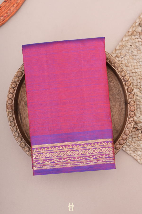 Kanchipuram Silk Saree In Dual Tone With Zari Border
