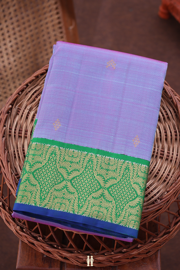 Kanchipuram Silk Saree In Dual Tone With Zari Buttas