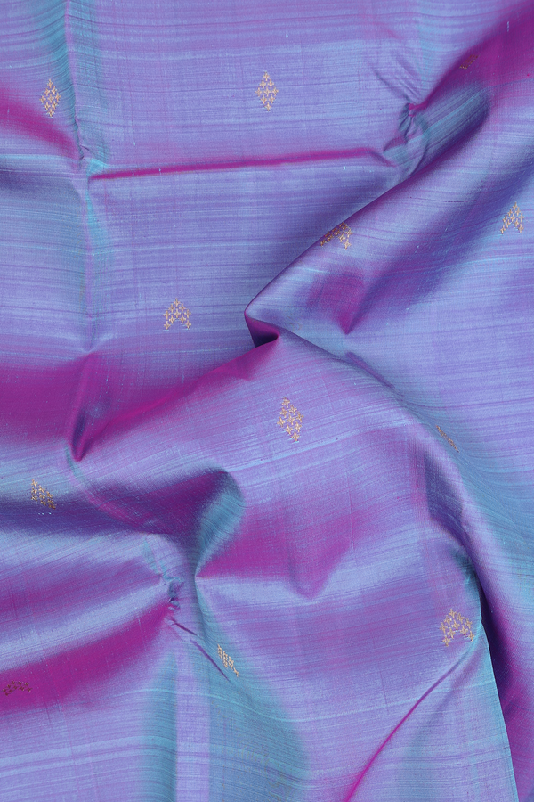Kanchipuram Silk Saree In Dual Tone With Zari Buttas