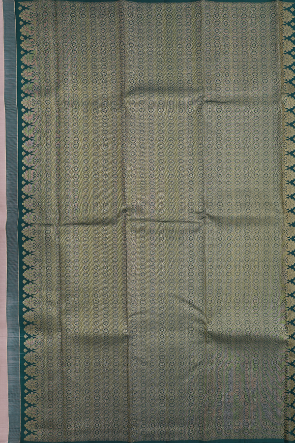 Kanchipuram Silk Saree In Dusty Brown With Floral Buttas