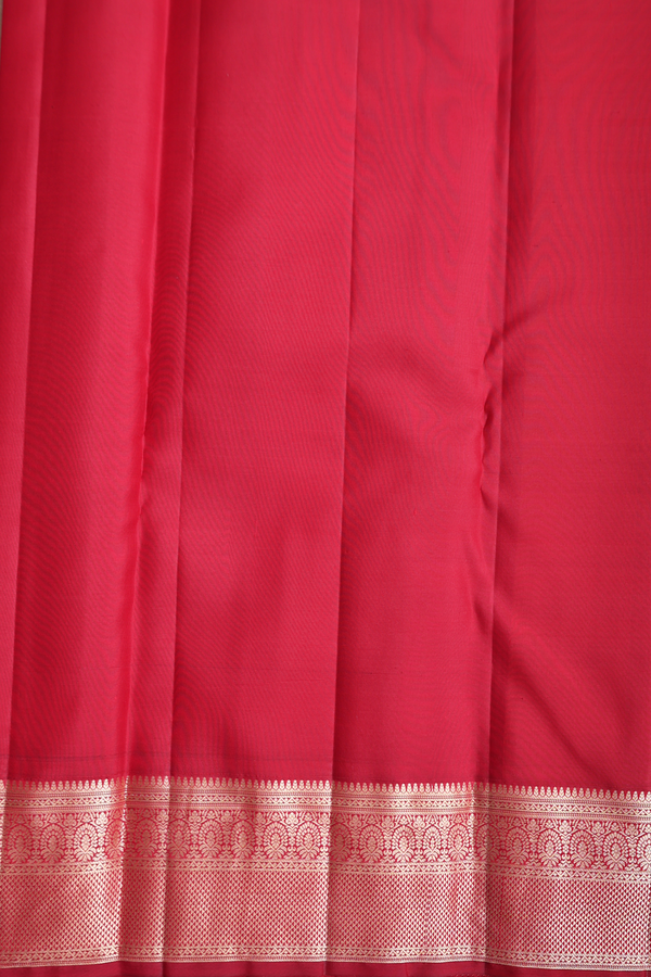 Kanchipuram Silk Saree In Dusty Khaki With Jacquard Pattern