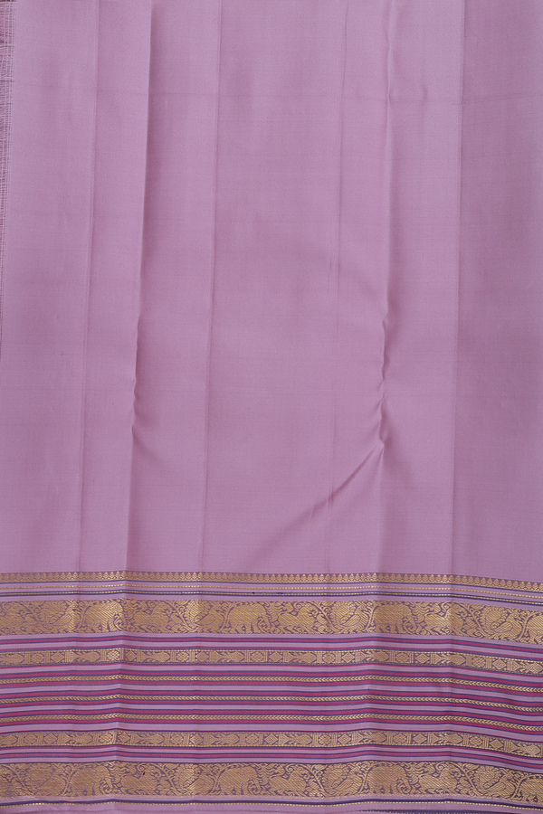 Kanchipuram Silk Saree In Dusty Lavender With Floral Buttis