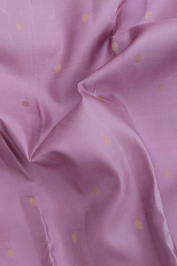 Kanchipuram Silk Saree In Dusty Lavender With Floral Buttis