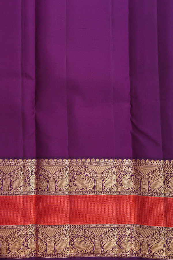 Kanchipuram Silk Saree In Dusty Lavender With Zari Buttas