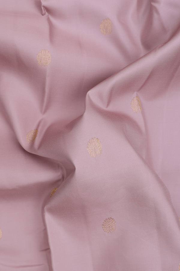 Kanchipuram Silk Saree In Pale Purple With Floral Buttas