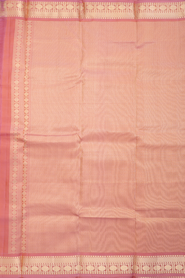 Kanchipuram Silk Saree In Dusty Orange With Zari Buttas