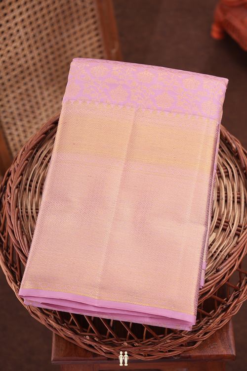 Kanchipuram Silk Saree In Dusty Pink With Brocade Design