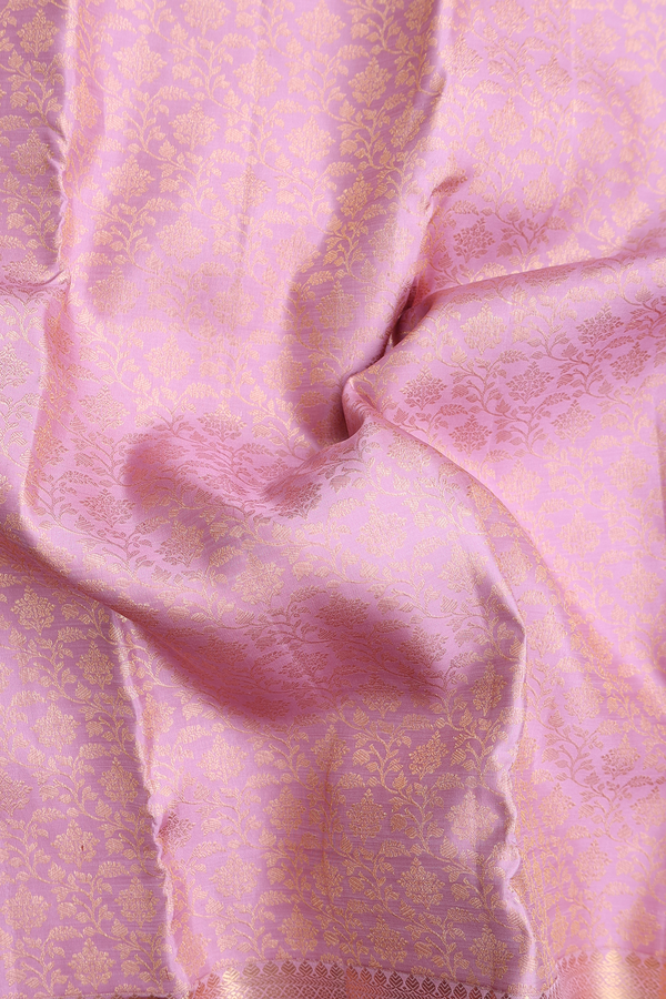 Kanchipuram Silk Saree In Dusty Pink With Brocade Design