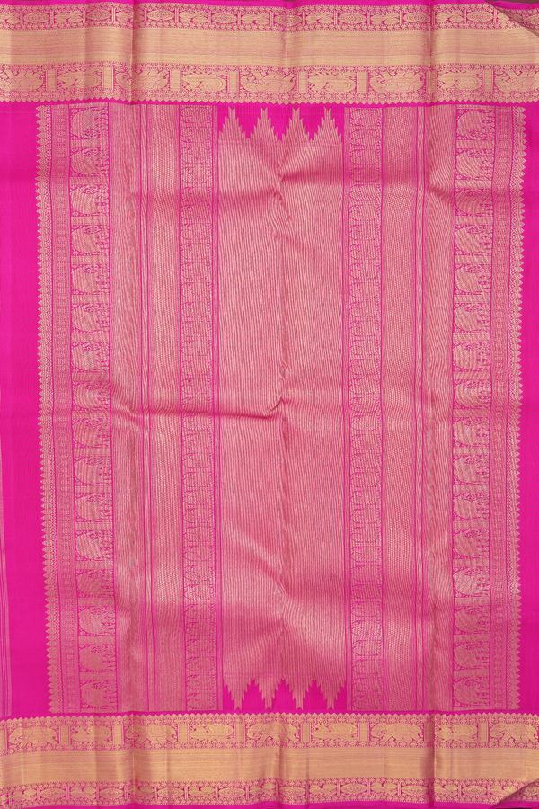 Kanchipuram Silk Saree In Dusty Pink With Jacquard Pattern