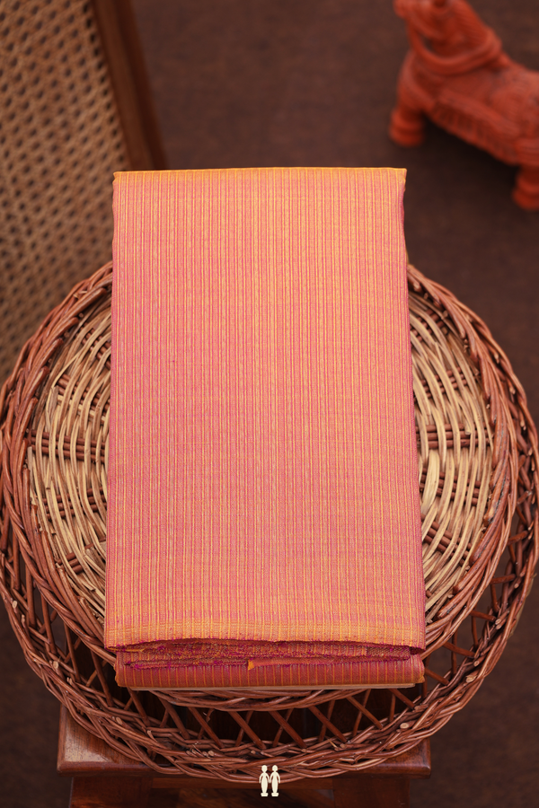 Kanchipuram Silk Saree In Dusty Pink With Step Border