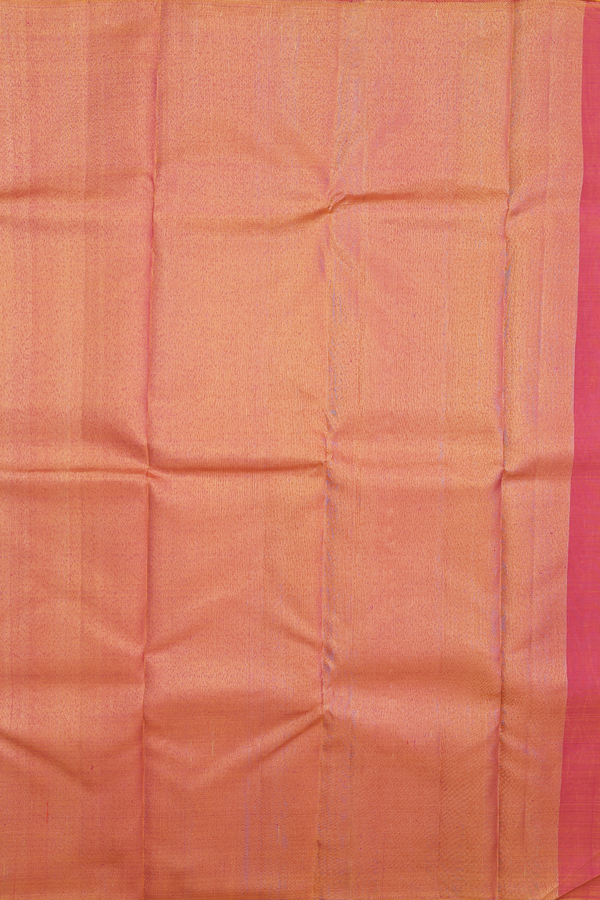 Kanchipuram Silk Saree In Dusty Pink With Step Border