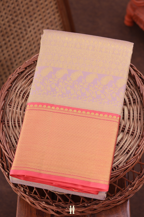 Kanchipuram Silk Saree In Dusty Purple With Brocade Design