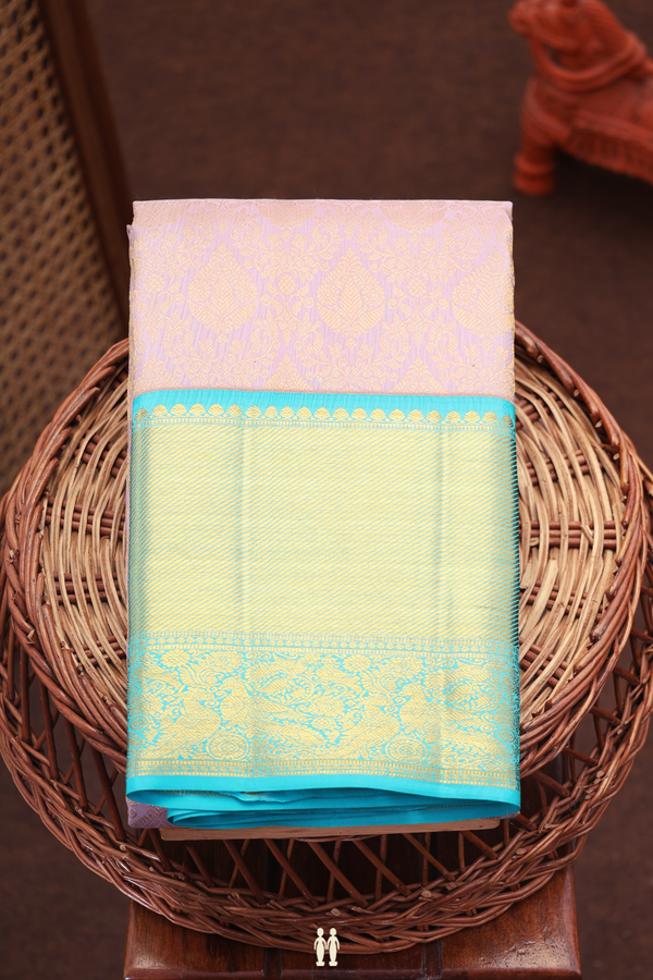 Kanchipuram Silk Saree In Dusty Purple With Brocade Design