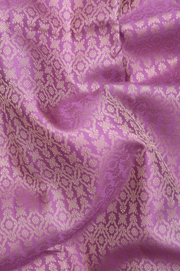 Kanchipuram Silk Saree In Dusty Purple With Brocade Design