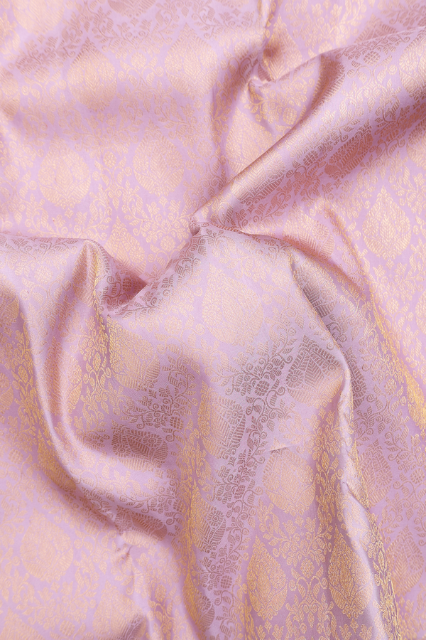 Kanchipuram Silk Saree In Dusty Purple With Brocade Design