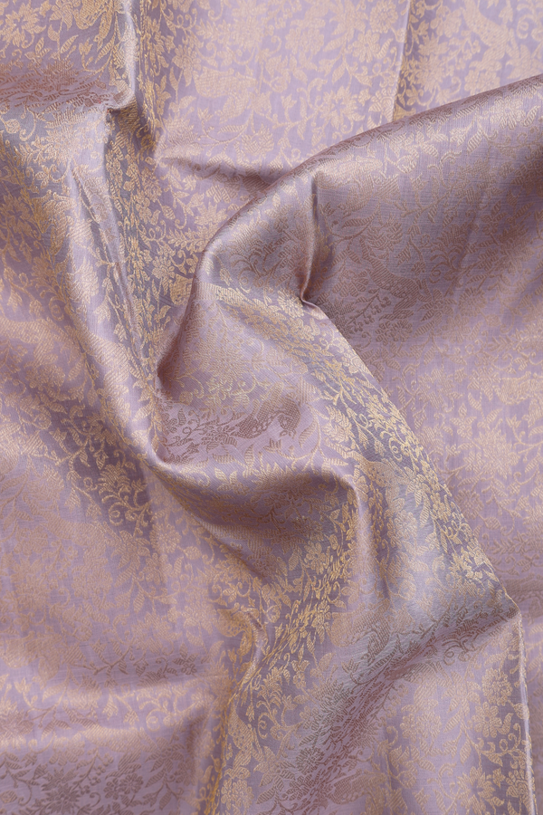 Kanchipuram Silk Saree In Dusty Purple With Brocade Design