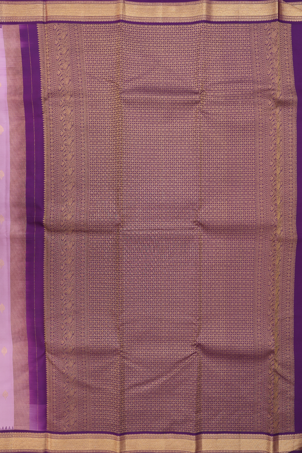 Kanchipuram Silk Saree In Dusty Purple With Zari Buttas