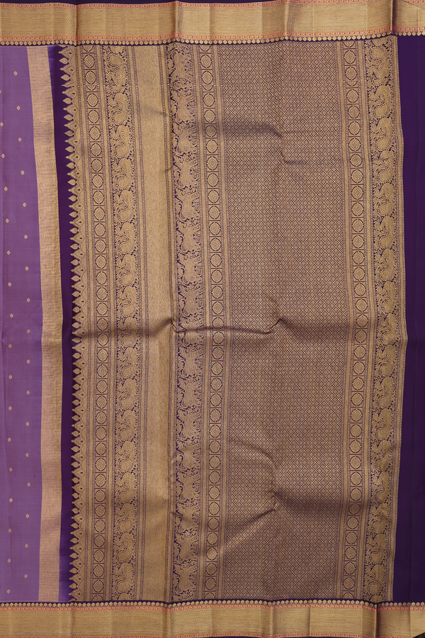 Kanchipuram Silk Saree In Dusty Purple With Zari Buttas